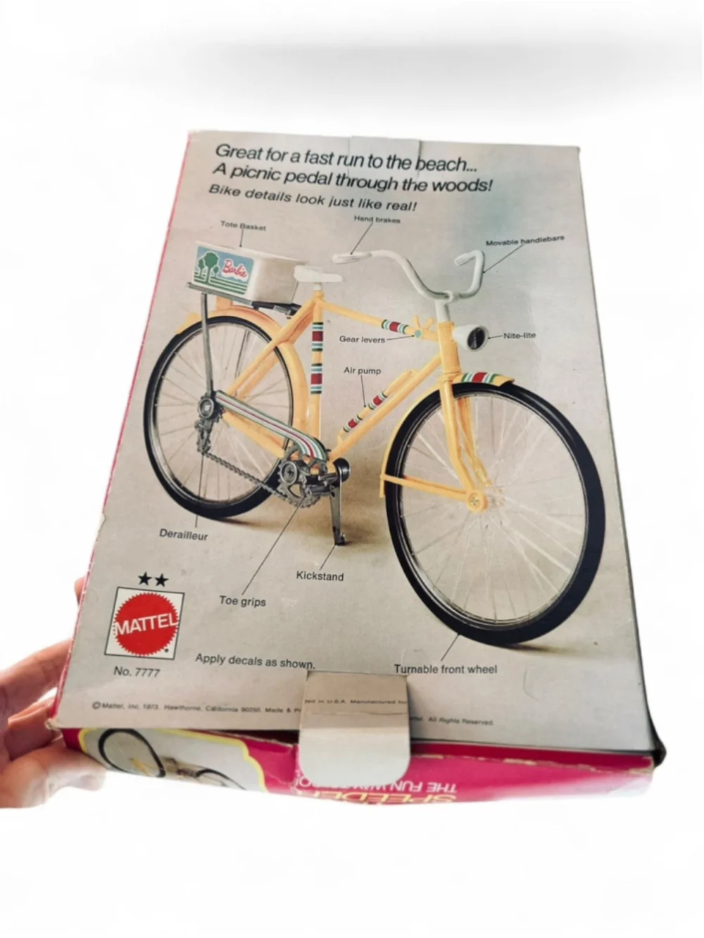 Vintage Original Box & Stickers 1973 Barbie Ten Speeder Bicycle No. 7777